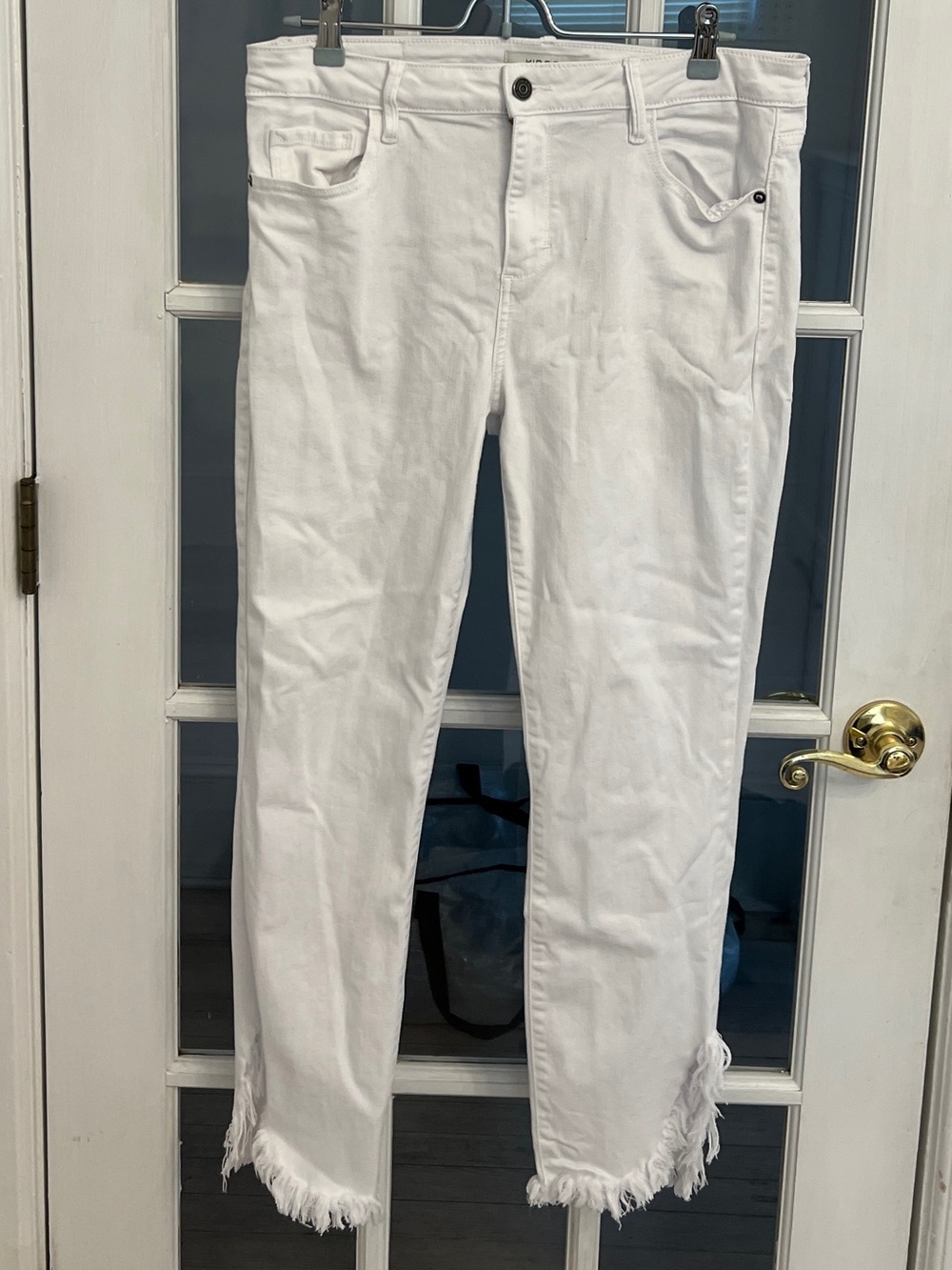 HIDDEN Los Angeles Women's White Frayed Hem High Rise Skinny Jeans Size 31